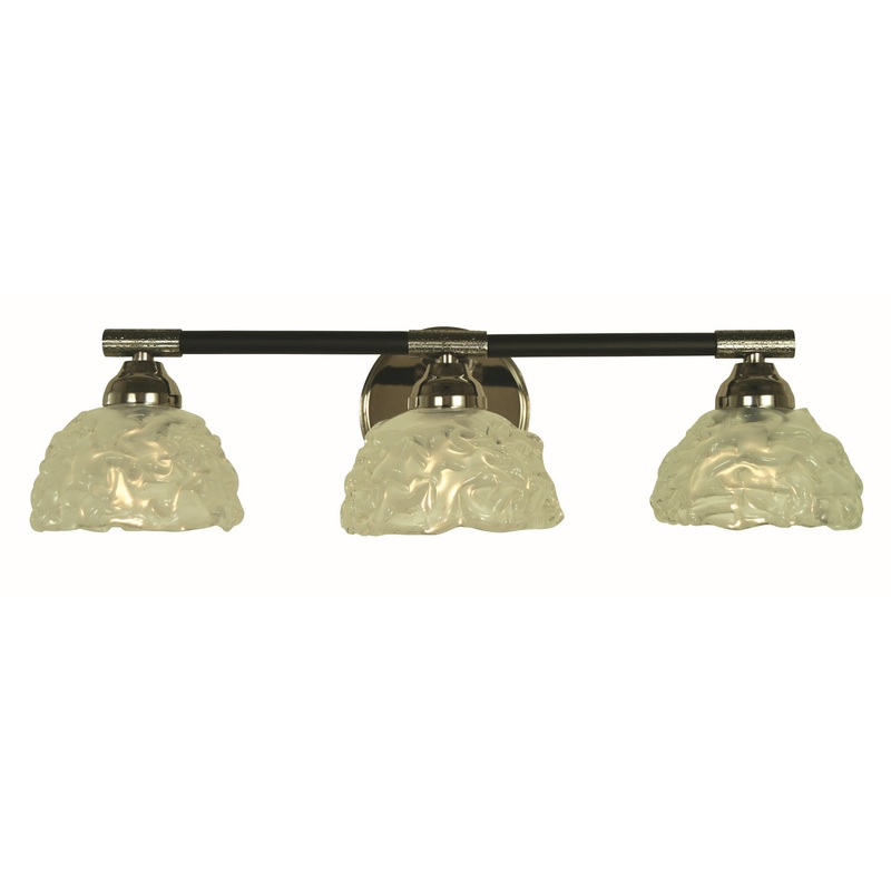 Framburg 5663 PN/MBLACK Stonebridge Three Light Wall Sconce, Polished Nickel and Matte Black