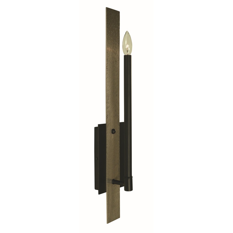 Framburg 5678 MBLACK/BN Sconces One Light Wall Sconce, Matte Black and Brushed Nickel