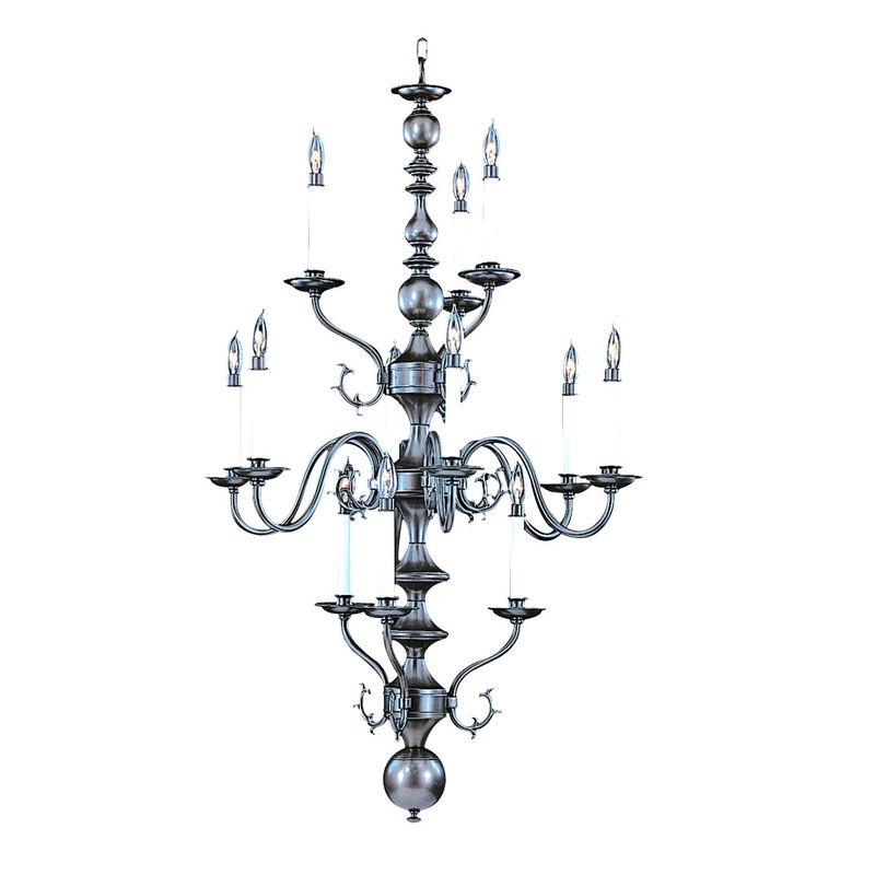 Framburg 9132 MB Jamestown 12 Light Foyer Chandelier, Mahogany Bronze