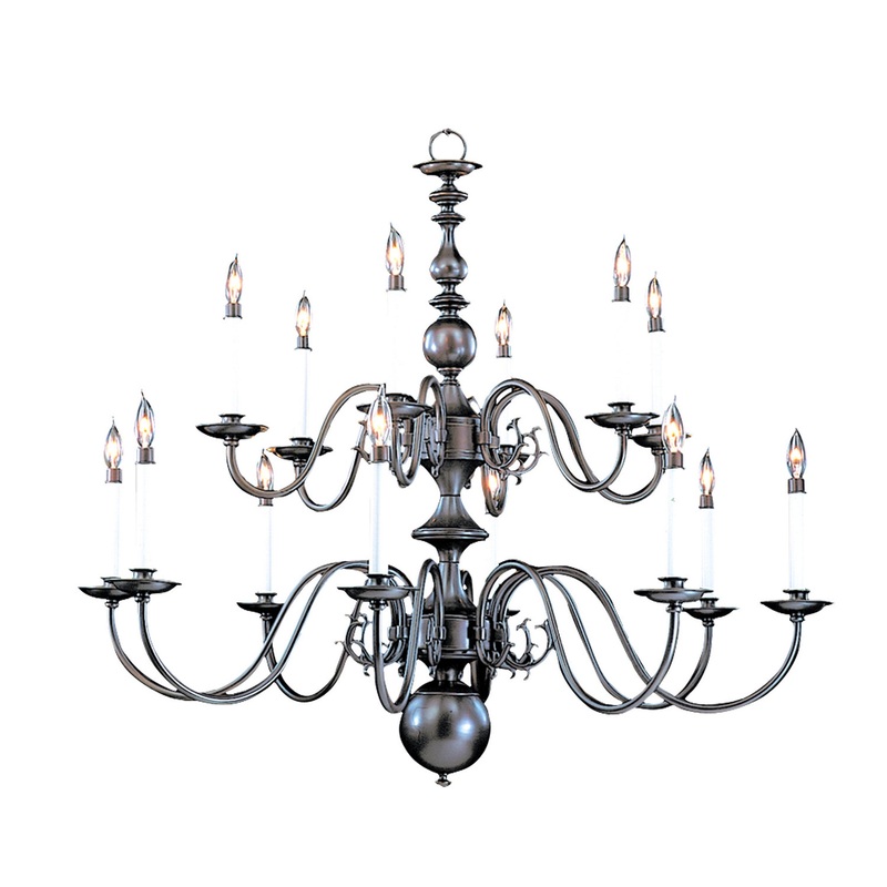 Framburg 9135 MB Jamestown 14 Light Foyer Chandelier, Mahogany Bronze