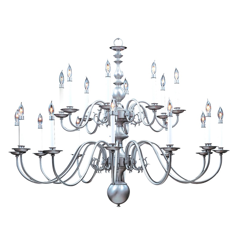 Framburg 9138 SP Jamestown 20 Light Foyer Chandelier, Satin Pewter