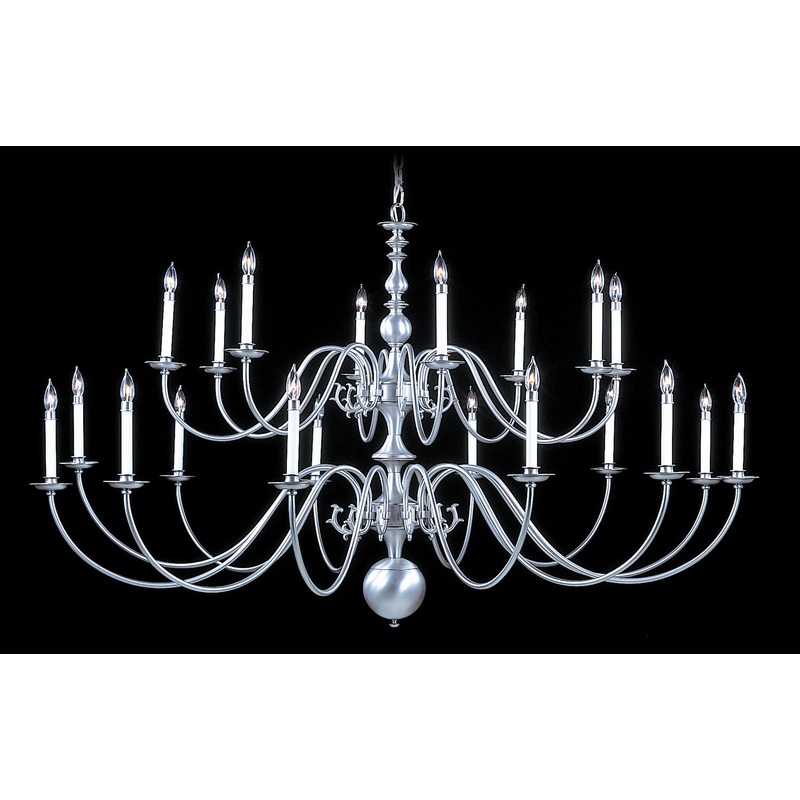 Framburg 9145 SP Jamestown 20 Light Foyer Chandelier, Satin Pewter
