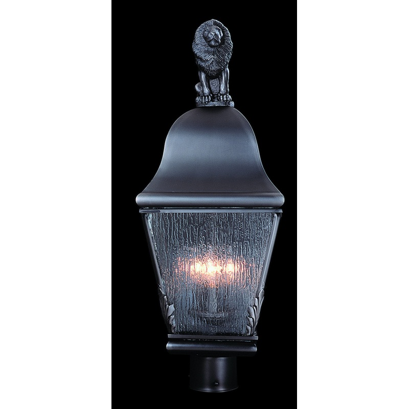 Framburg 9611 IRON Coeur De Lion Three Light Exterior Post Mount, Iron