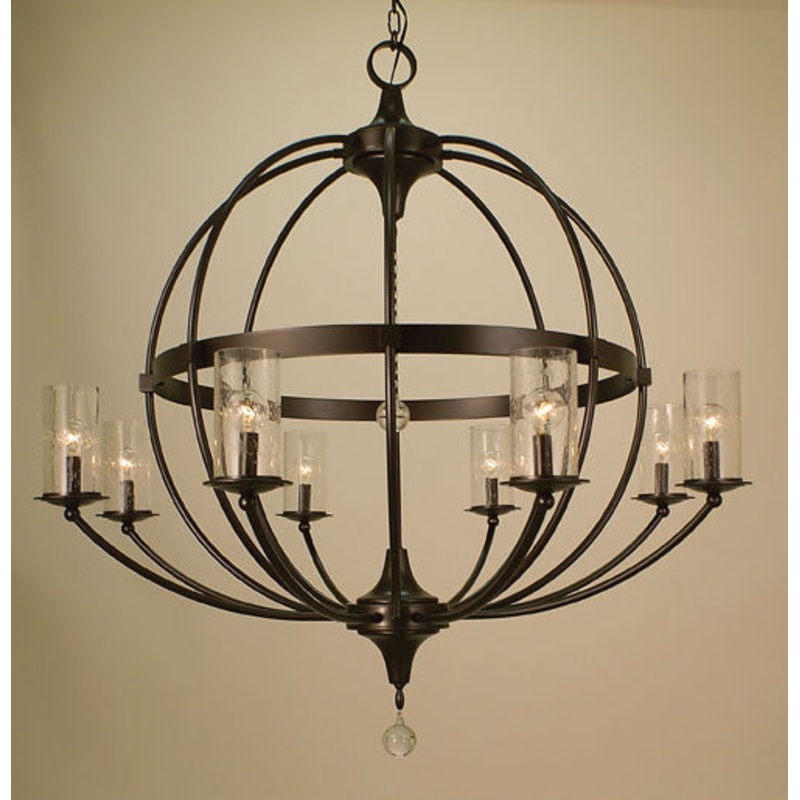 Framburg 1078 BN Compass Eight Light Foyer Chandelier, Brushed Nickel