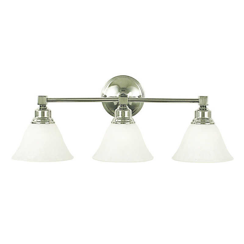 Framburg 2423 PN/WH Taylor Three Light Wall Sconce, Polished Nickel with White Marble Glass Shade