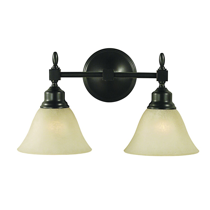 Framburg 2432 MB/CM Taylor Two Light Wall Sconce, Mahogany Bronze with Champagne Marble Glass