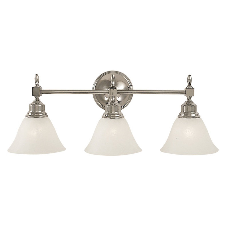 Framburg 2433 PN/WH Taylor Three Light Wall Sconce, Polished Nickel with White Marble Glass Shade