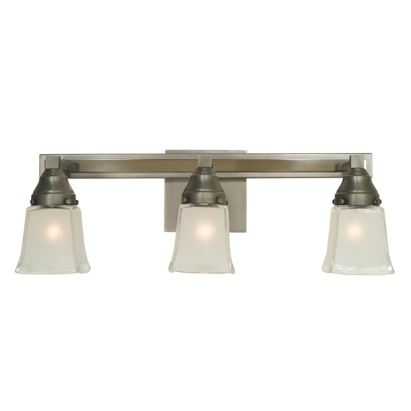 Framburg 4773 SP/PN Mercer Three Light Wall Sconce, Satin Pewter with Polished Nickel