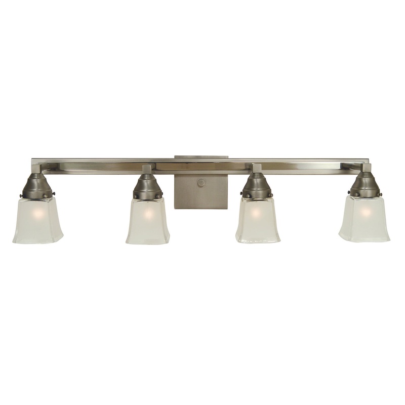 Framburg 4774 SP/PN Mercer Four Light Wall Sconce, Satin Pewter with Polished Nickel