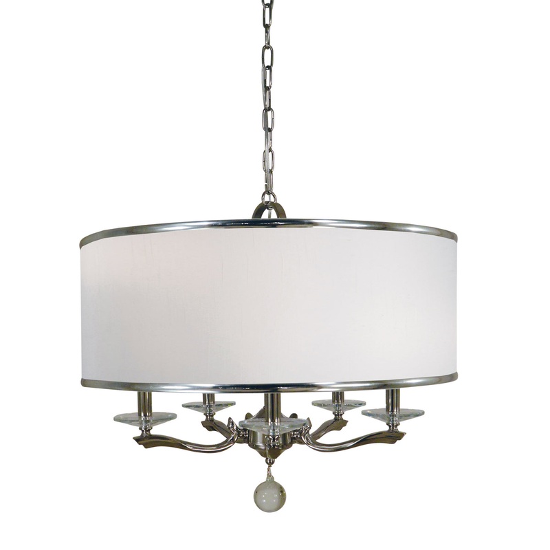 Framburg 4996 PN Glamour Five Light Chandelier, Polished Nickel