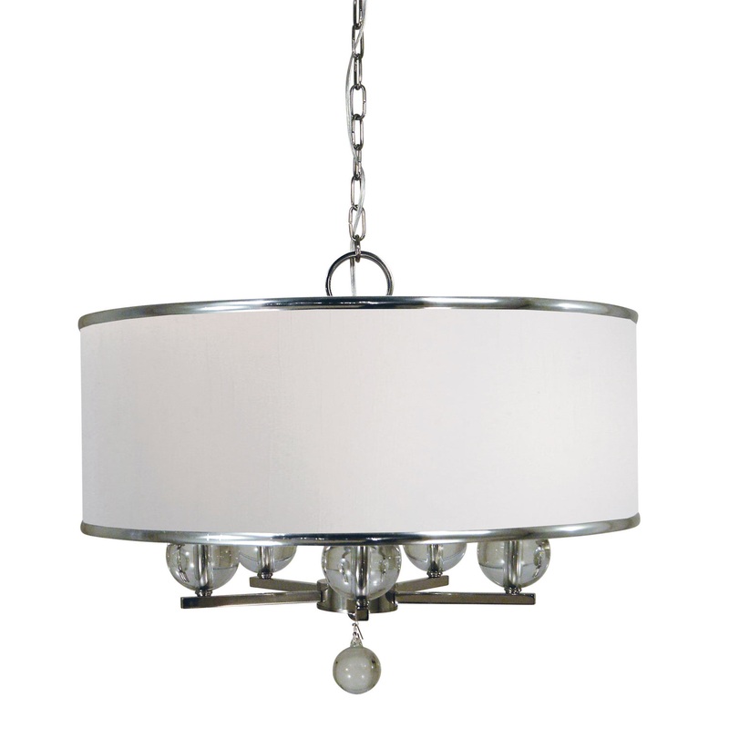 Framburg 4998 PN Glamour Five Light Chandelier, Polished Nickel