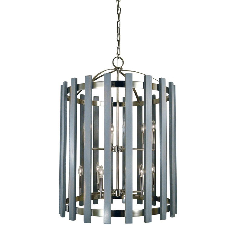 Framburg 5128 PN Arcadia 12 Light Foyer Chandelier, Polished Nickel