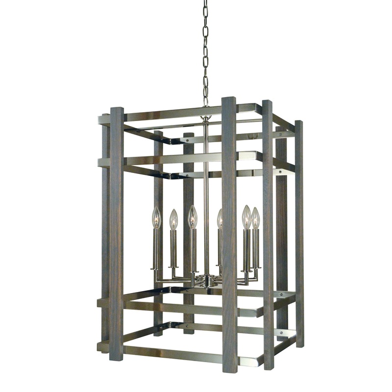 Framburg 5264 PN Arcadia Six Light Chandelier, Polished Nickel