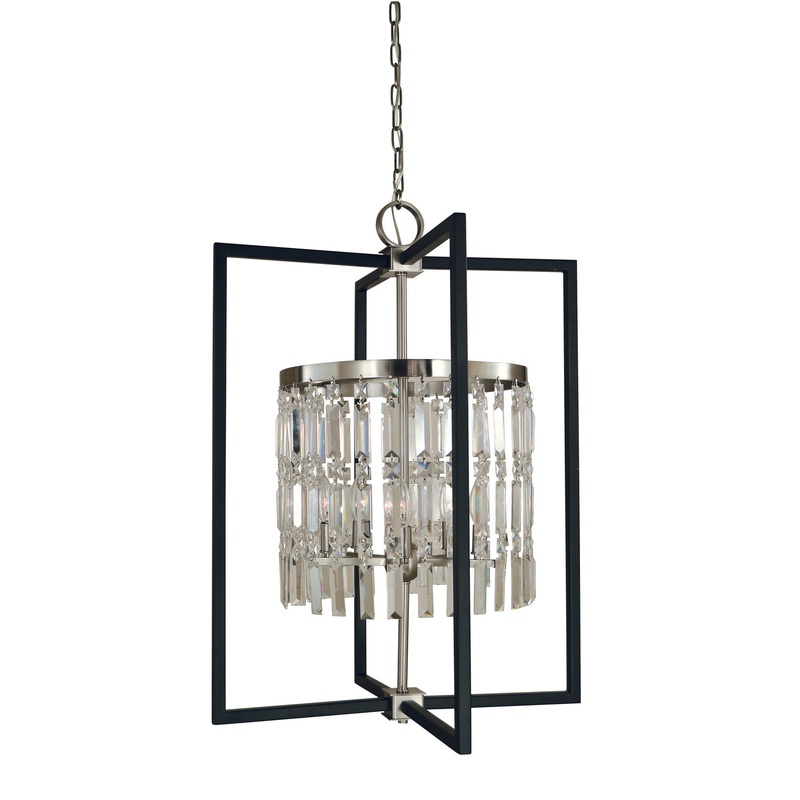Framburg 5332 BN/MBLACK Hannah Five Light Chandelier, Brushed Nickel/Matte Black