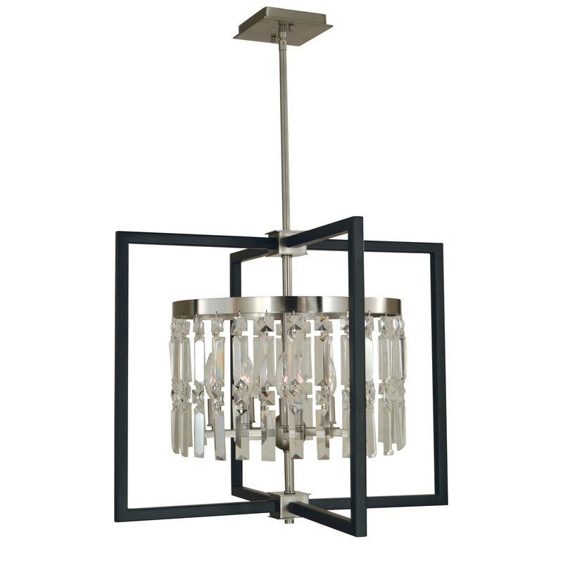 Framburg 5335 BN/MBLACK Hannah Five Light Chandelier, Brushed Nickel/Matte Black