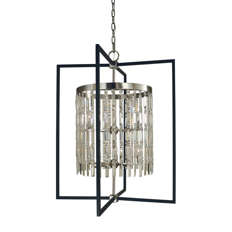 Framburg 5338 BN/MBLACK Hannah Ten Light Foyer Chandelier, Brushed Nickel/Matte Black