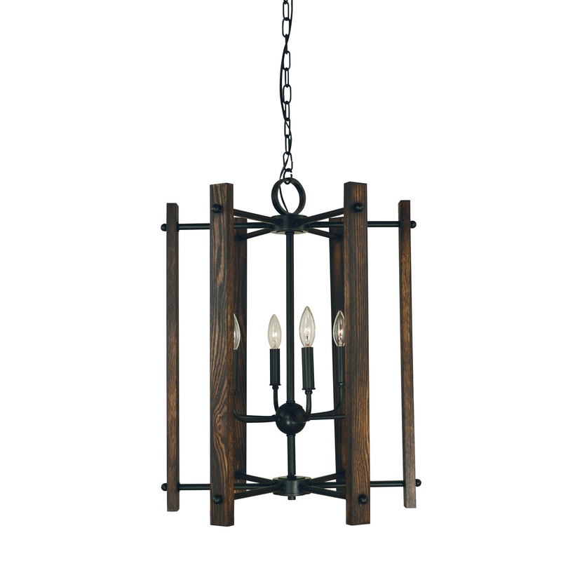 Framburg 5406 MBLACK Modern Farmhouse Six Light Chandelier, Matte Black