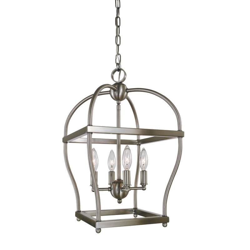 Framburg 5474 BN Kenmare Four Light Mini-Chandelier, Brushed Nickel