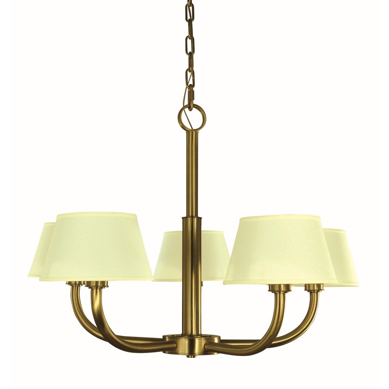 Framburg 5750 BR Emma Five Light Chandelier, Brushed Brass