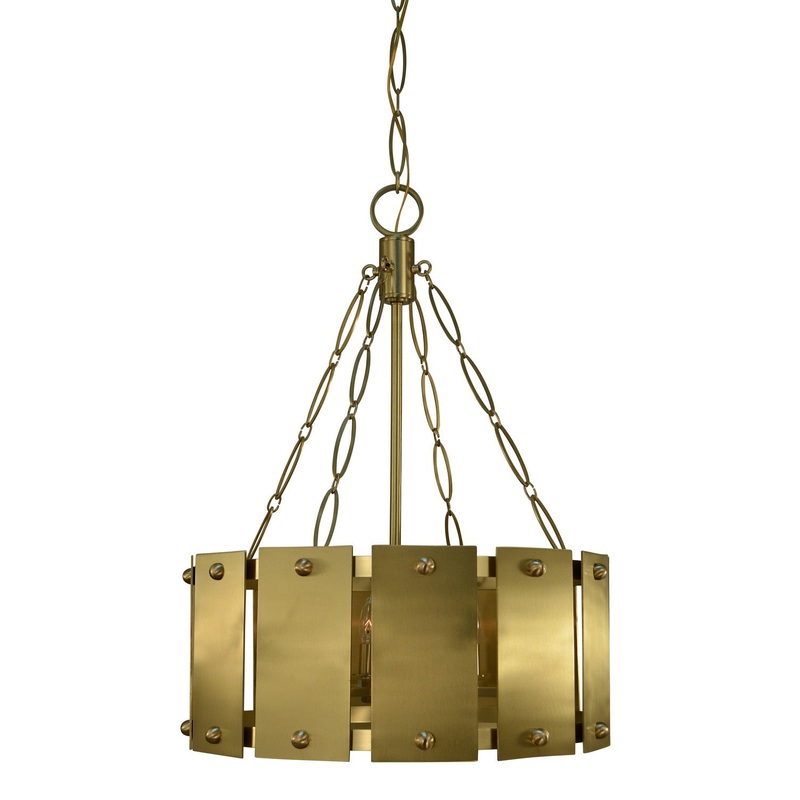 Framburg 5866 BR Barrington Six Light Chandelier, Brushed Brass