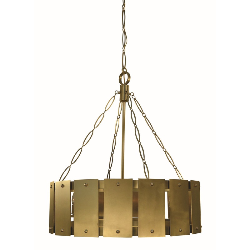 Framburg 5868 BR Barrington Eight Light Chandelier, Brushed Brass