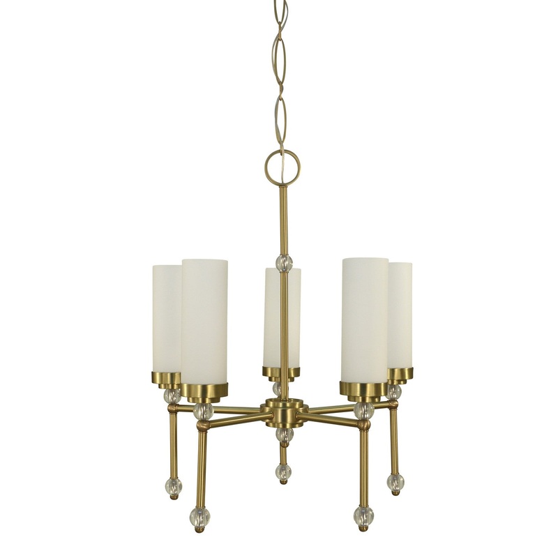 Framburg 5885 BR Emily Five Light Chandelier, Brushed Brass