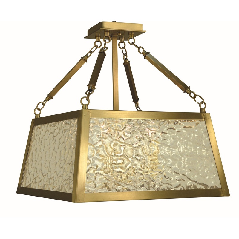 Framburg 5897 BR Avery Four Light Semi-Flush Mount, Brushed Brass