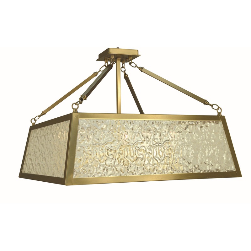 Framburg 5898 BR Avery Five Light Semi-Flush Mount, Brushed Brass