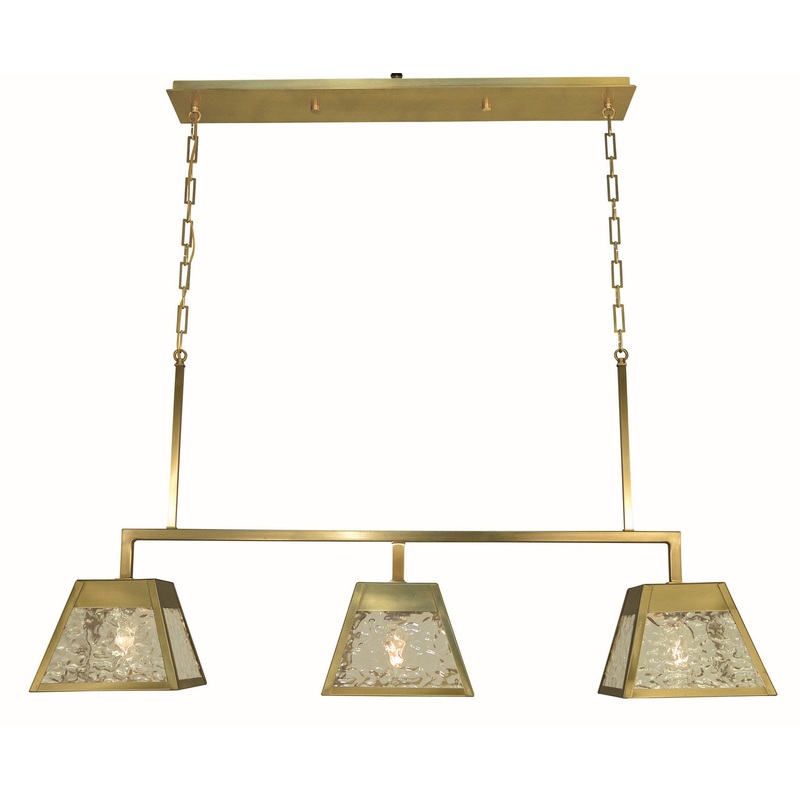 Framburg 5899 BR Avery Three Light Island Chandelier, Brushed Brass