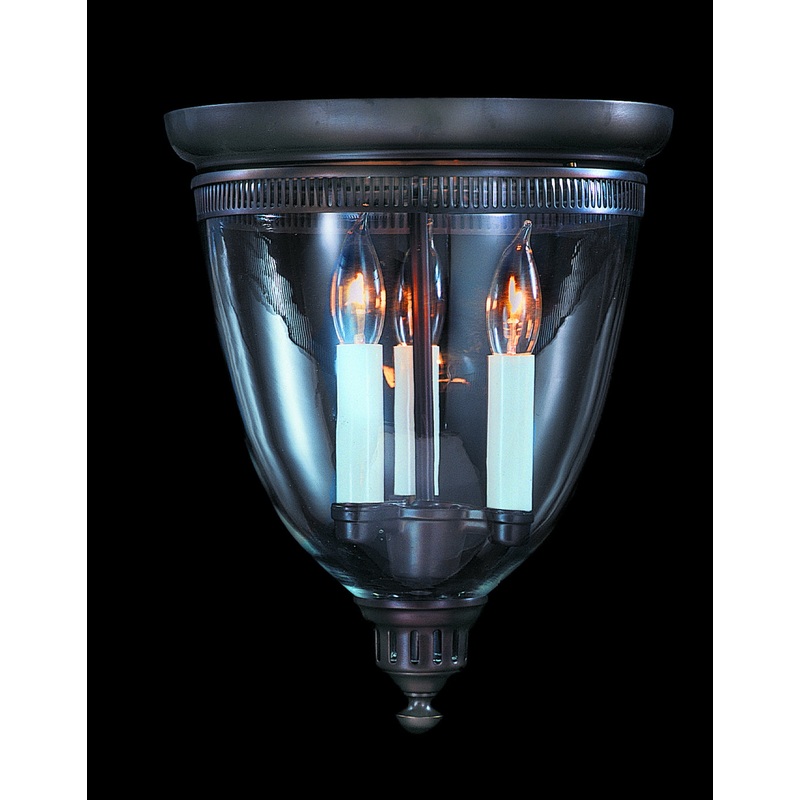 Framburg 6943 MB Jamestown Three Light Flush / Semi-Flush Mount, Mahogany Bronze