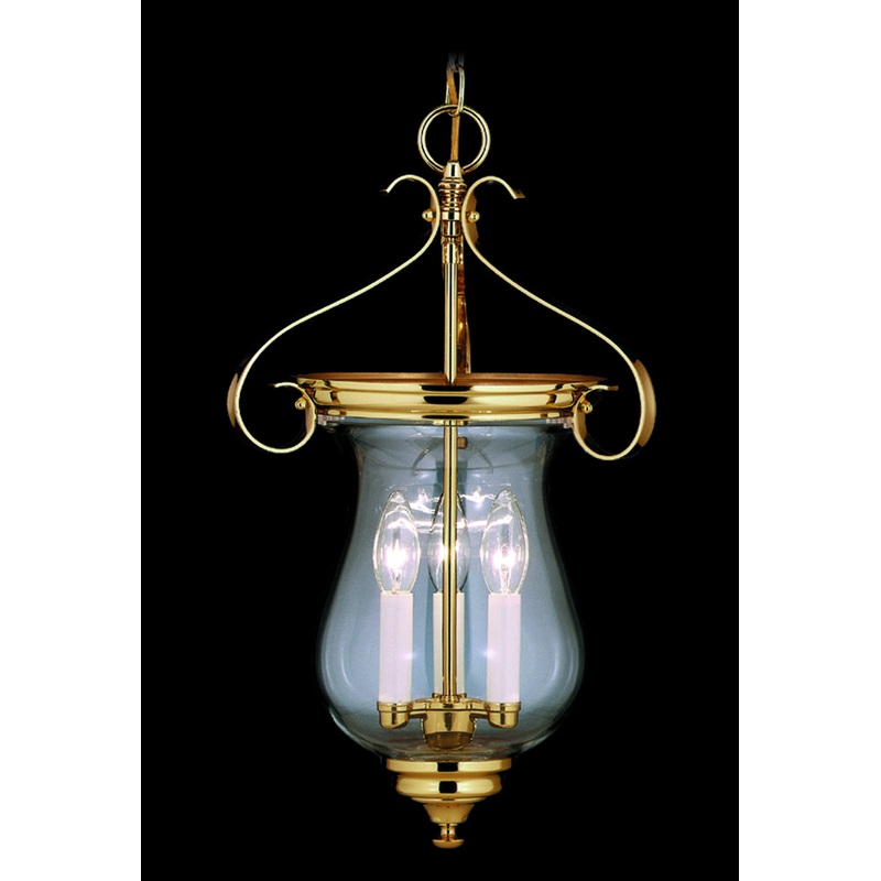 Framburg 7573 PB Jamestown Three Light Foyer Chandelier, Polished Brass