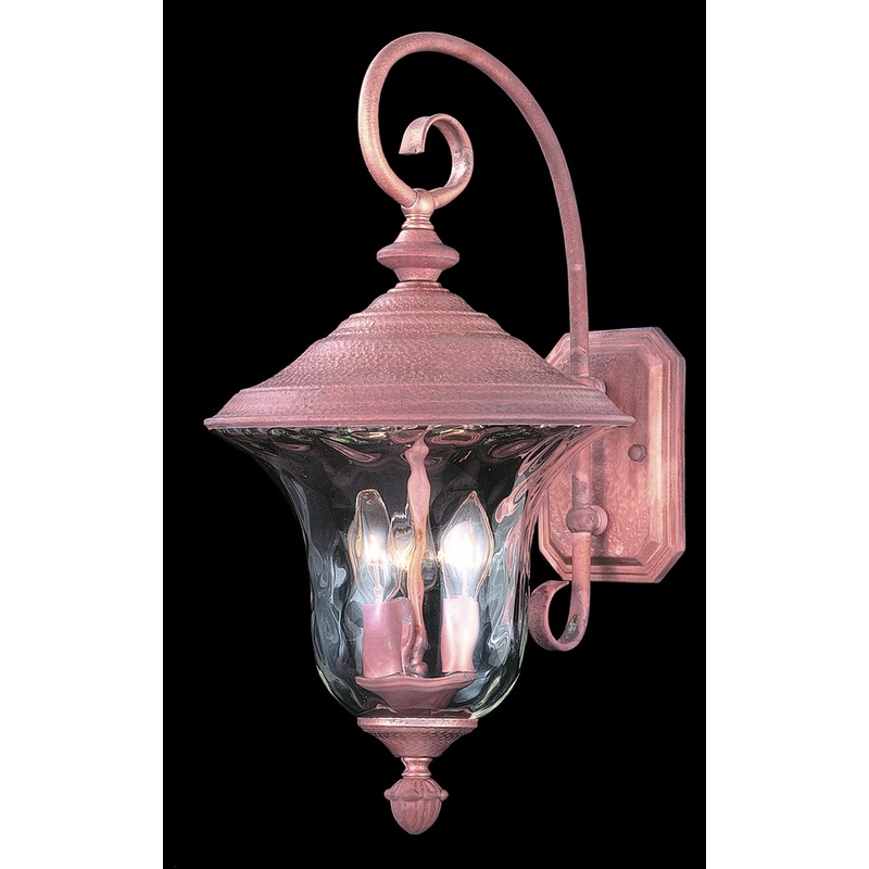 Framburg 8325 RC Carcassonne Three Light Exterior Wall Mount, Raw Copper