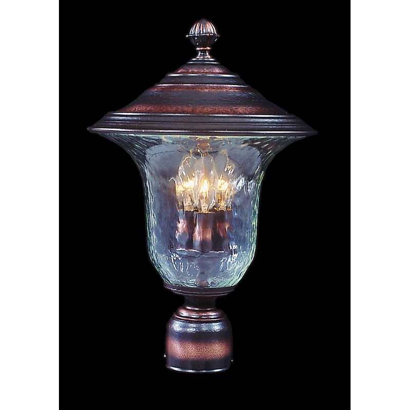 Framburg 8327 SBR Carcassonne Three Light Exterior Post Mount, Siena Bronze