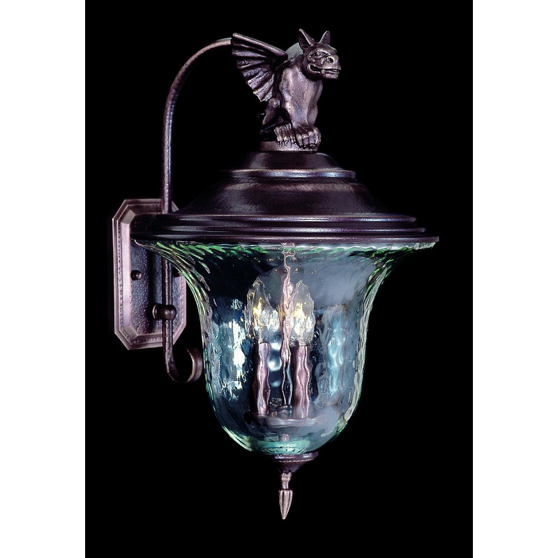 Framburg 8508 SBR Carcassonne Three Light Exterior Wall Mount, Siena Bronze