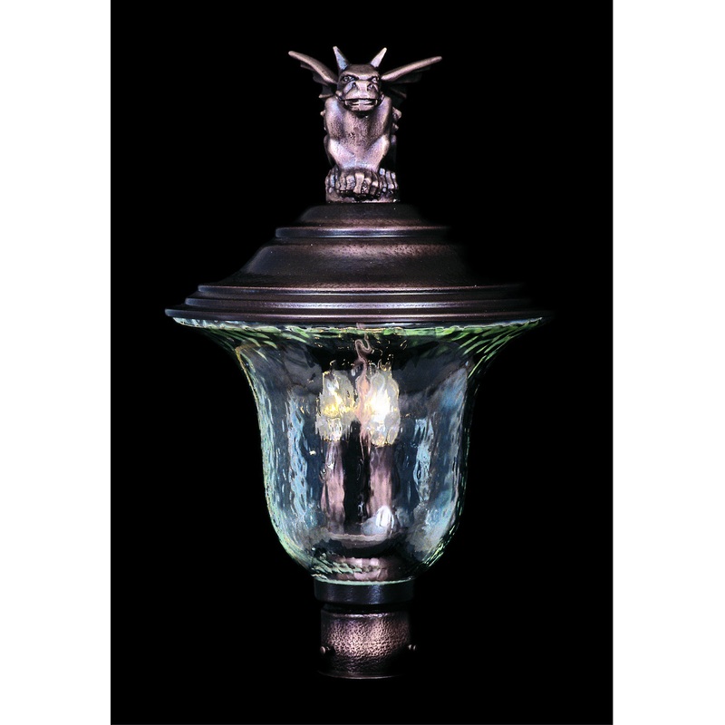 Framburg 8509 SBR Carcassonne Three Light Exterior Post Mount, Siena Bronze