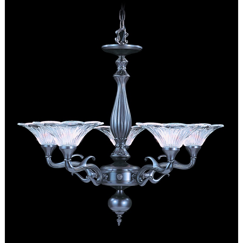 Framburg 8625 MB Geneva Five Light Chandelier, Mahogany Bronze