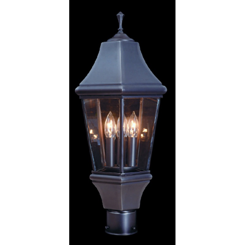 Framburg 8741 IRON Normandy Three Light Exterior Post Mount, Iron