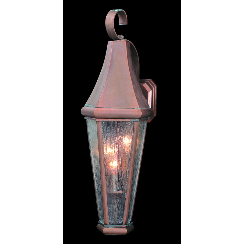 Framburg 8920 RC Le Havre Three Light Exterior Wall Mount, Raw Copper