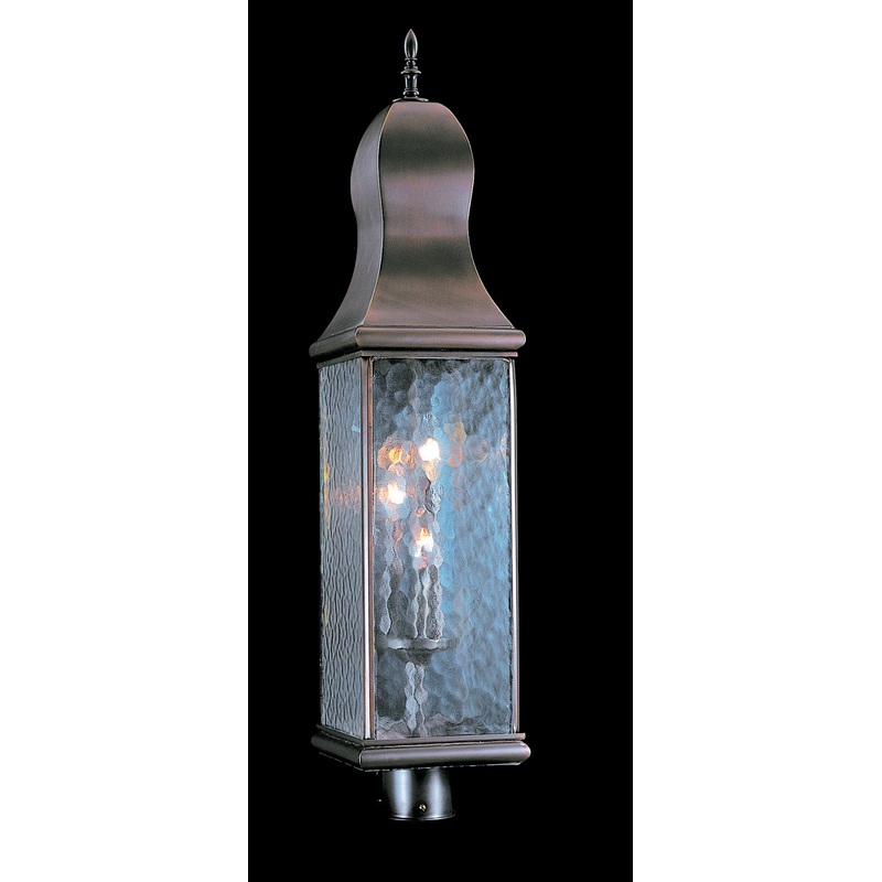 Framburg 9270 MB Marquis Three Light Exterior Post Mount, Mahogany Bronze