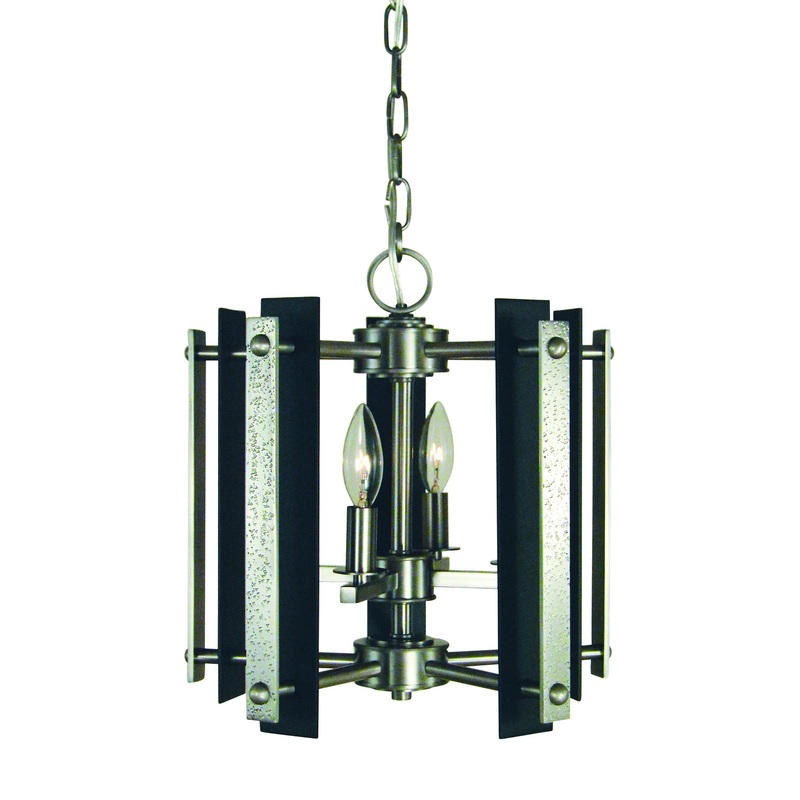 Framburg L1061 BN/MBLACK Bucolic Four Light Dual Mount, Brushed Nickel with Matte Black Accents