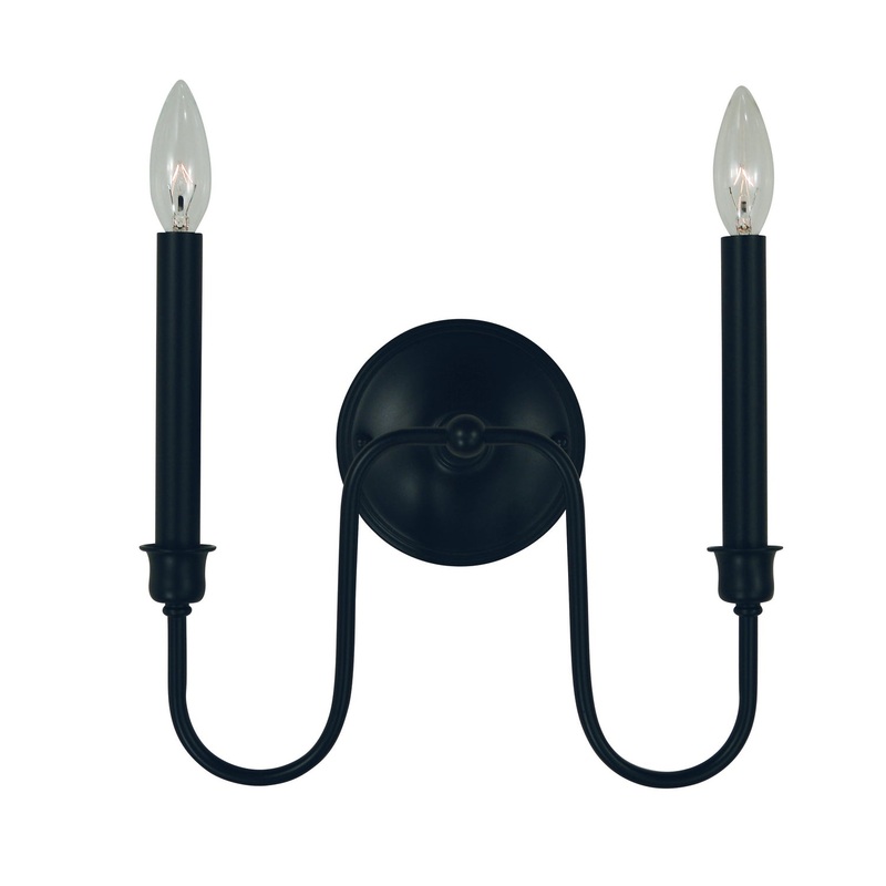Framburg L1132 MBLACK Jasper Two Light Wall Sconce, Matte Black