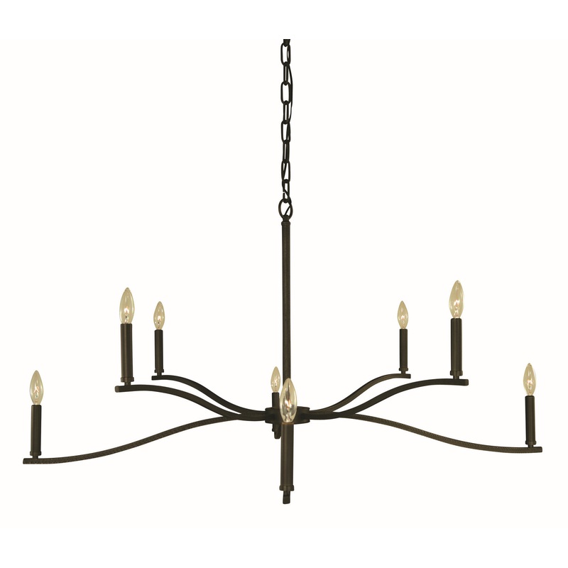 Framburg L1192 IRON Bridgeport Eight Light Chandelier, Iron