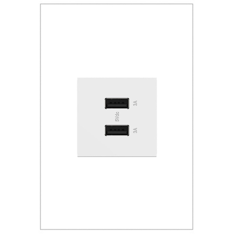 adorne ARUSB2AA6W4 Ultra-Fast USB Type-A/A Outlet Module, White