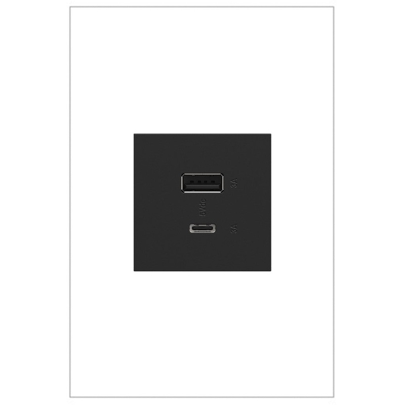 adorne ARUSB2AC6G4 Ultra-Fast USB Type-A/C Outlet Module, Graphite