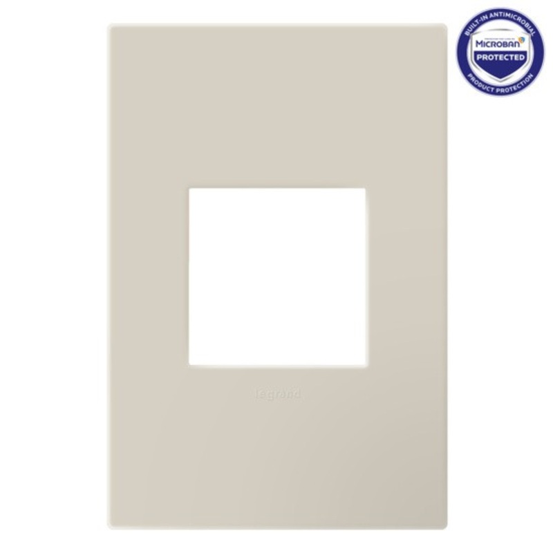 adorne AWP1G2OM Oatmeal One-Gang-Plus Screwless Wall Plate with Microban