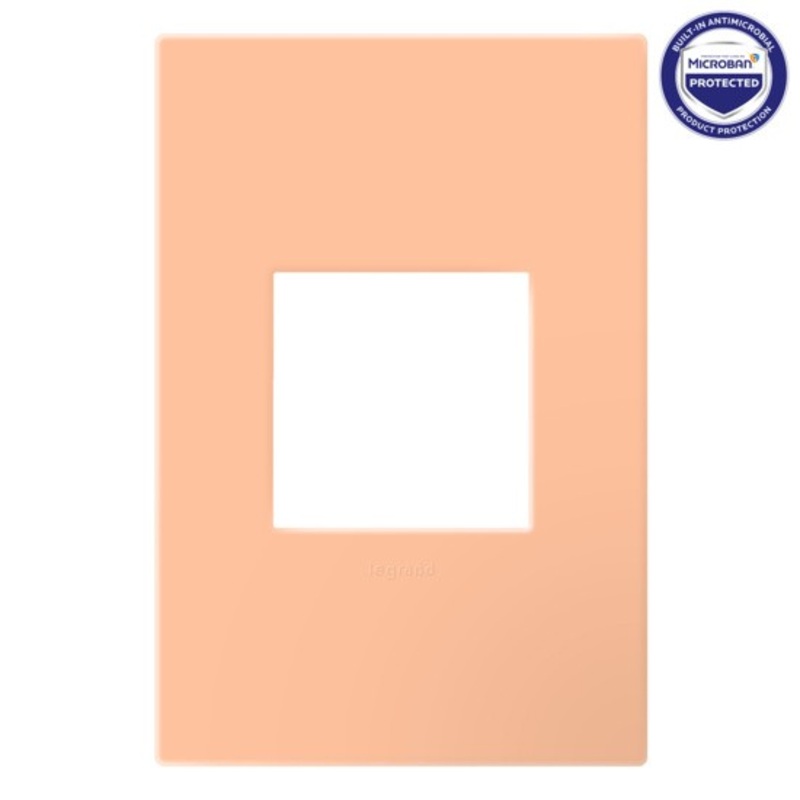 adorne AWP1G2PY Peachy One-Gang-Plus Screwless Wall Plate with Microban