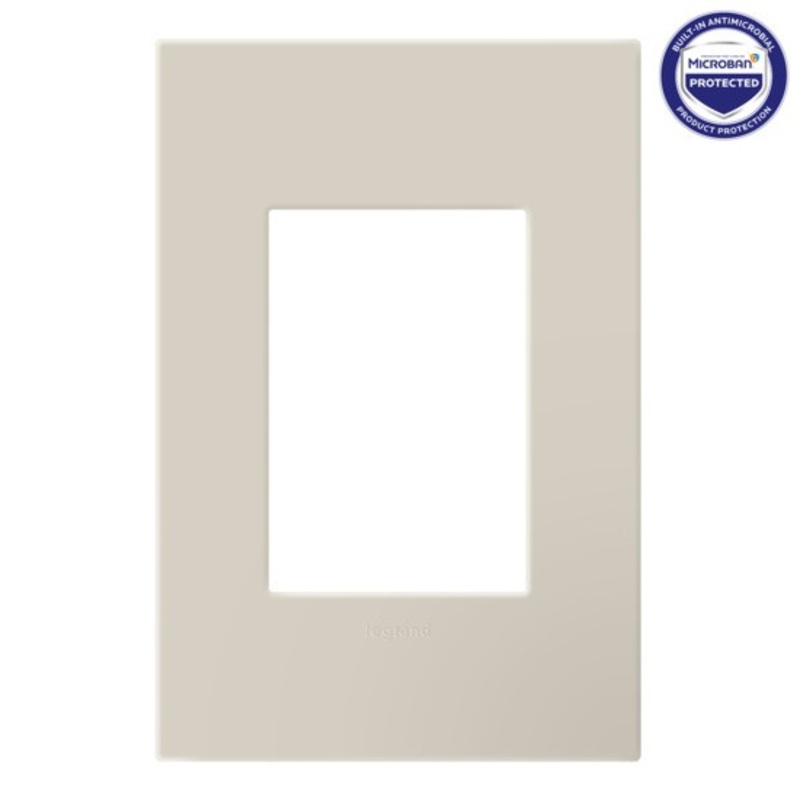 adorne AWP1G3OM Oatmeal One-Gang Screwless Wall Plate with Microban
