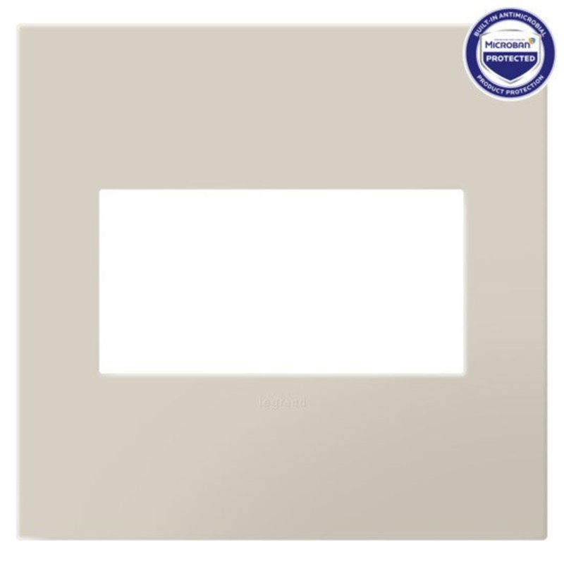 adorne AWP2GOM Oatmeal Two-Gang Screwless Wall Plate with Microban
