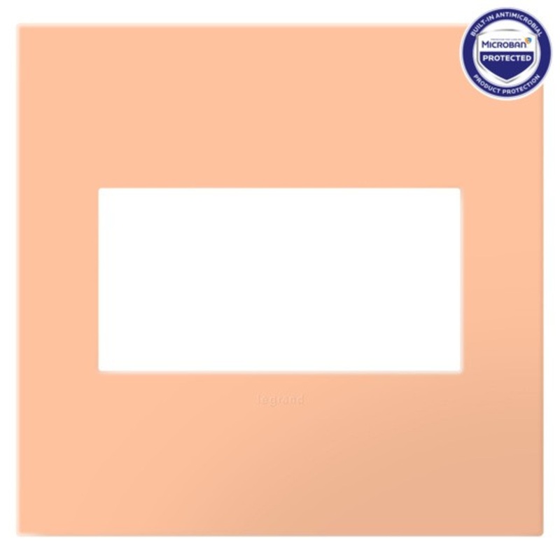 adorne AWP2GPY Peachy Two-Gang Screwless Wall Plate with Microban