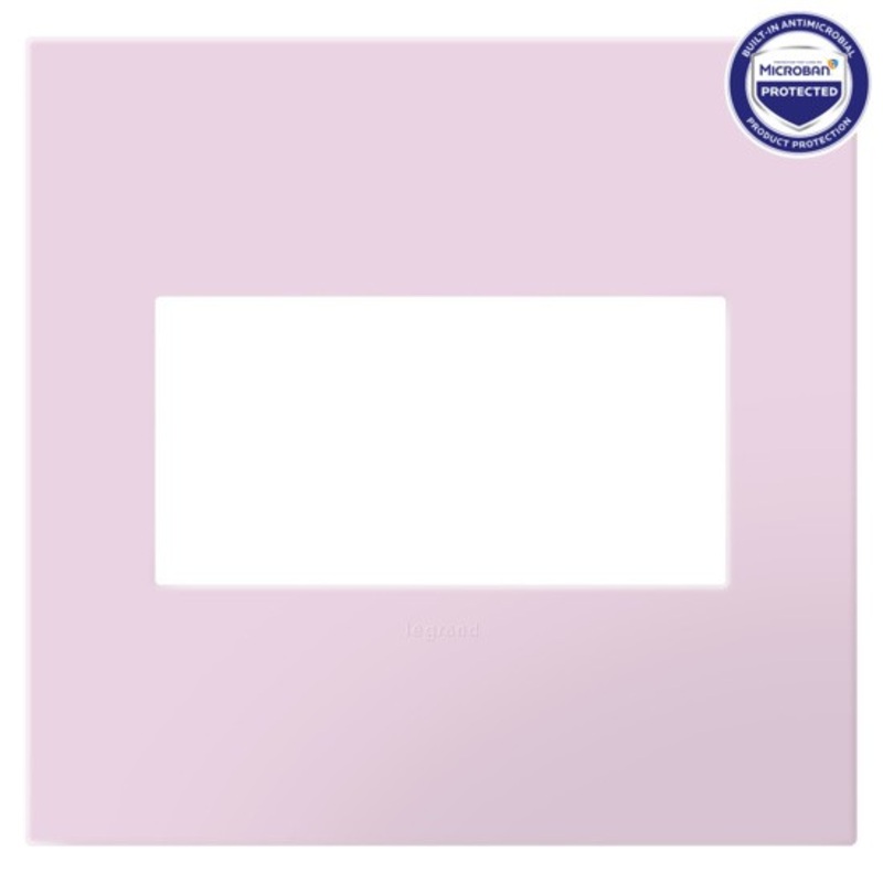 adorne AWP2GRA Rosa Two-Gang Screwless Wall Plate with Microban